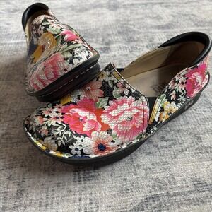 Alegria  Deb-725  Floral Multicolor Leather Nursing Shoes  EUR 37 US 6/6.5/GUC